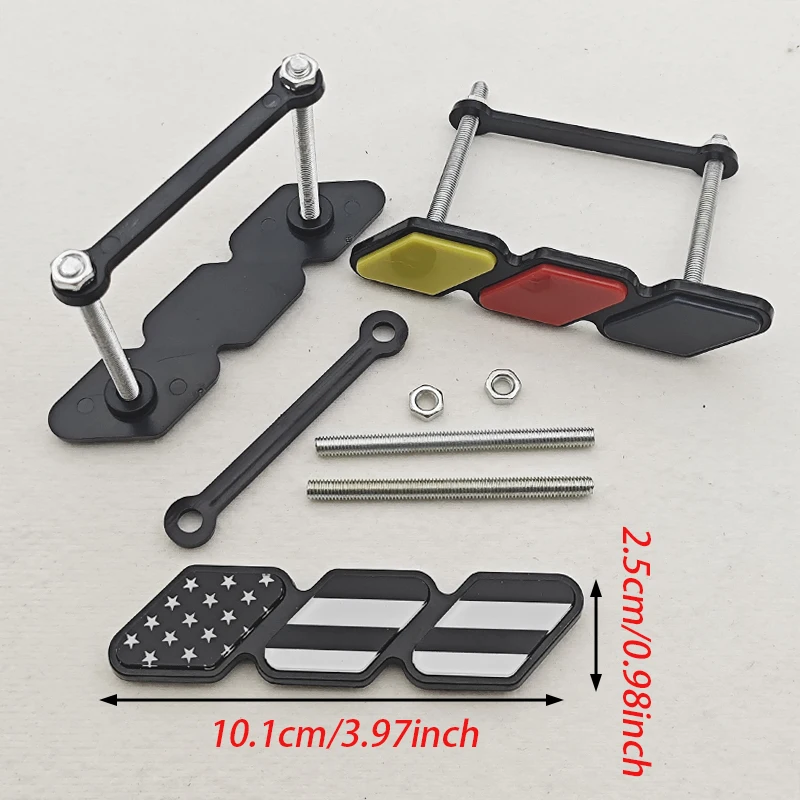 3색 그릴 배지 트라이 컬러 엠블럼 토요타 타코마 툰드라 4러너 하이랜더 라브4 에어 인렛 그릴 자동차 액세서리