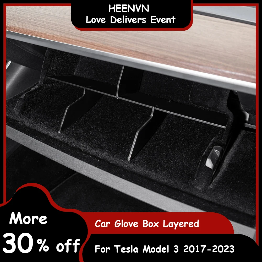 

Автомобильный контейнер Heenvn Model3 для хранения медвежат Tesla Model 3 2023, аксессуары, перчаточный ящик, многослойная сортировочная доска для Tesla Model Three