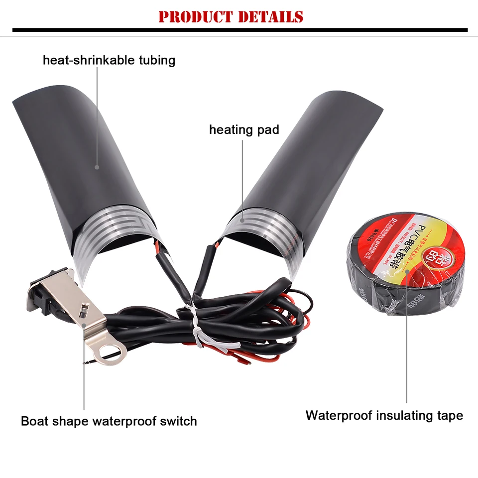 Manoplas Calefactables Para Moto - 12V, Almohadillas Térmicas Para Manillar, Universal, Con Interruptor 3 Posiciones