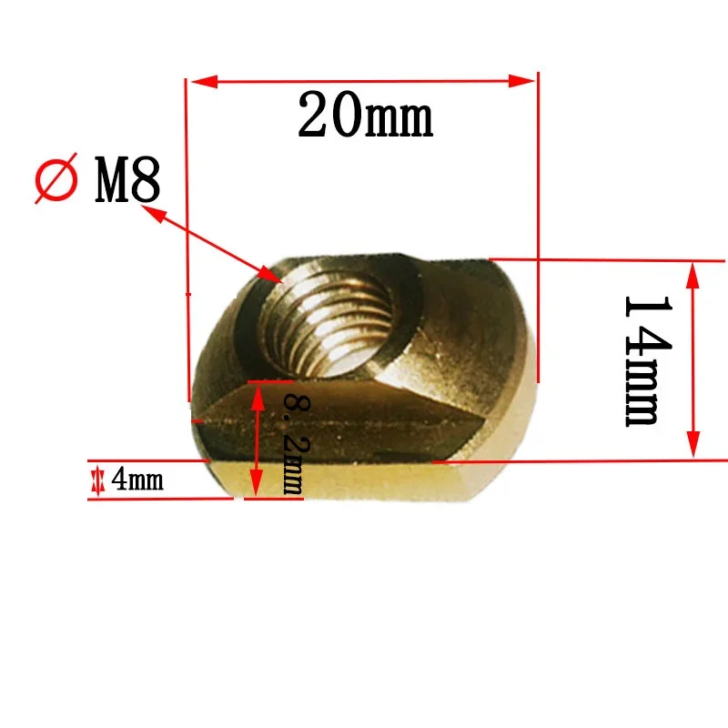 10 Or 20Pcs M8 Windsurf Hydrofoil Mounting Brass T-Nuts Water Sports Surfing All Hydrofoil Tracks Outdoors Surfing Accessories hydrofoil mounting t nuts