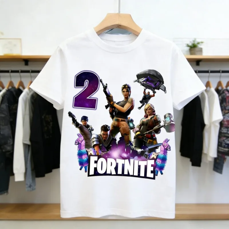 Children's Birthday Number T-Shirt - Summer Cotton Tee for Kids - Short Sleeve Party Top - Toddler Gift