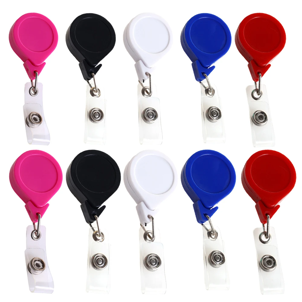 10pcs Lot Retractable Badge Holder Badge Clips for Nurse ID Badge Reel with Alligator Clip nurse retractable badge reel bling rhinestone id card holder with alligator clip for school nurse doctor graduation present