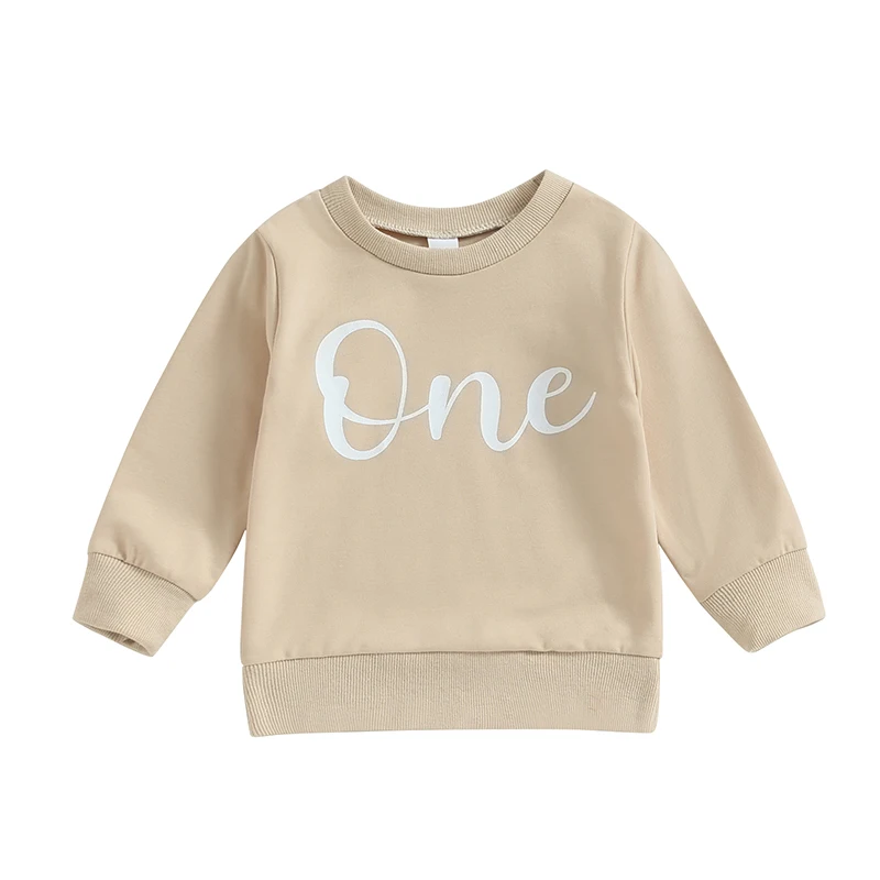 

Baby Boy Sweatshirt Letter Print Long Sleeve Pullovers Autumn Tops for Toddler Cute Birthday Clothes