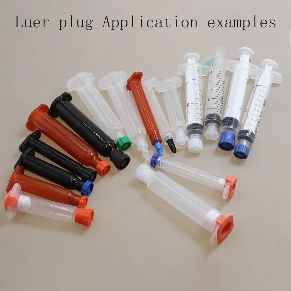 50pcs/Bag Luer Lock Plug Cover Screw Precision Tips Liquid Dispensing Plug Syringe Cap Sealing Head PP Material