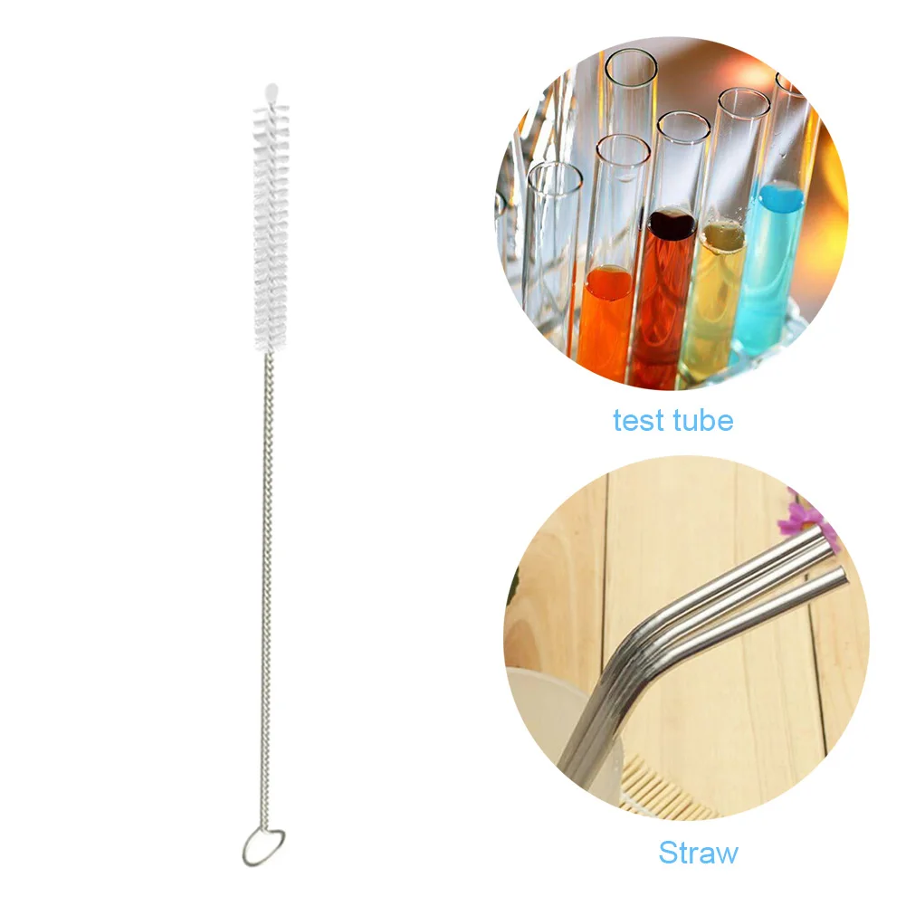 Test Tube Cleaning Brush Stainless Steel Straw Oil Stains Removal Brush Multifunctional Long Handle Handheld Home Cleaning Tools
