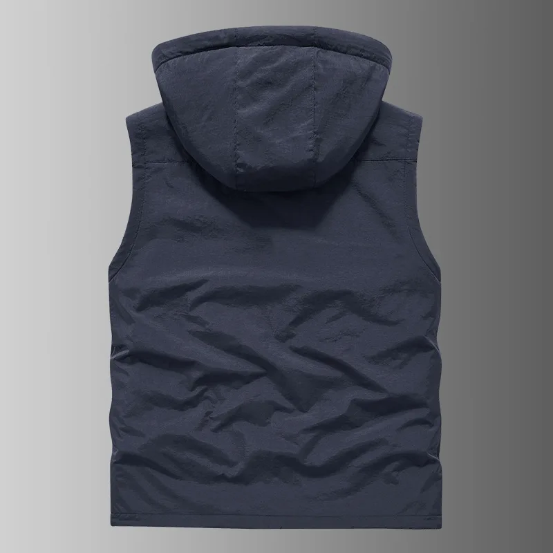 Veste polaire chaude homme à capuche doublure épaisse double face pour pêche hiver