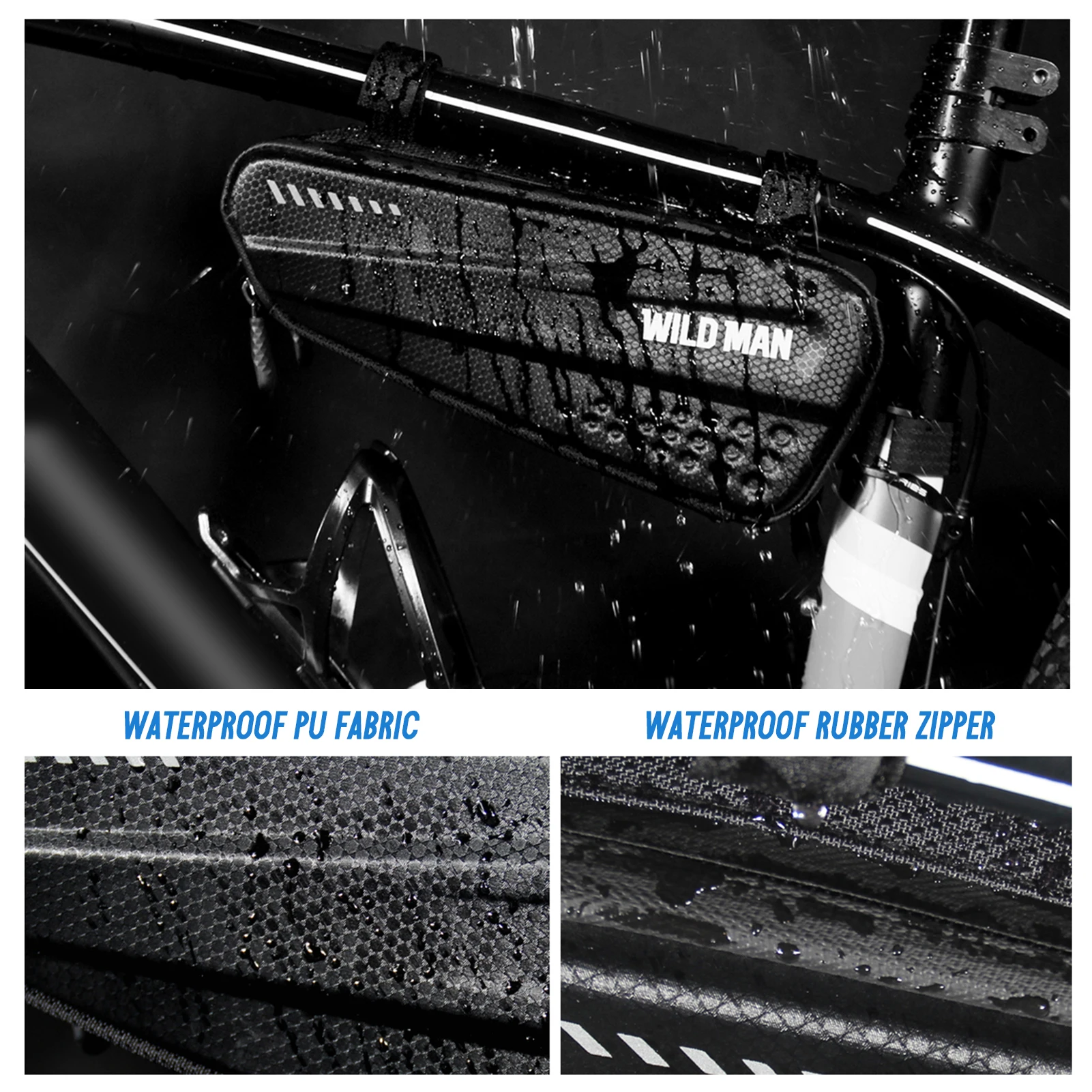 Bicycle Top Tube Bag Waterproof Hard Shell Bicycle Frame Bag Road Mountain Bike Storage Case Cycle Pouch Bicycle Accessories