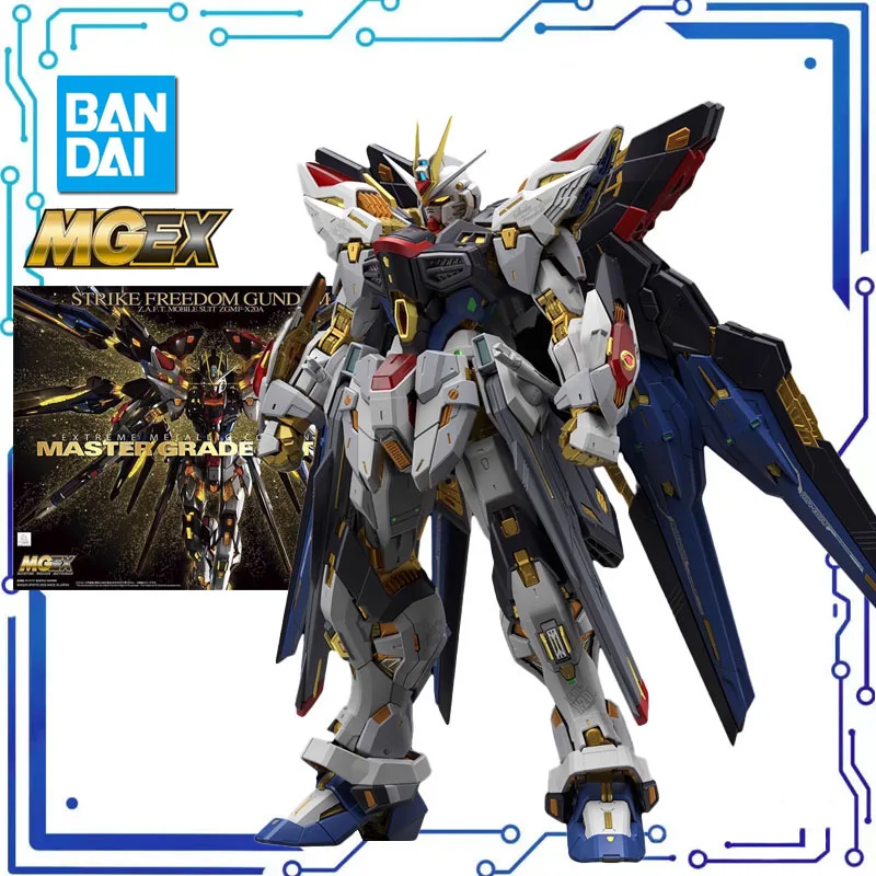 

BANDAI Anime MGEX 1/100 ZGMF-X20A STRIKE FREEDOM GUNDAM New Mobile Report Gundam Assembly Plastic Model Kit Action Toys Figures