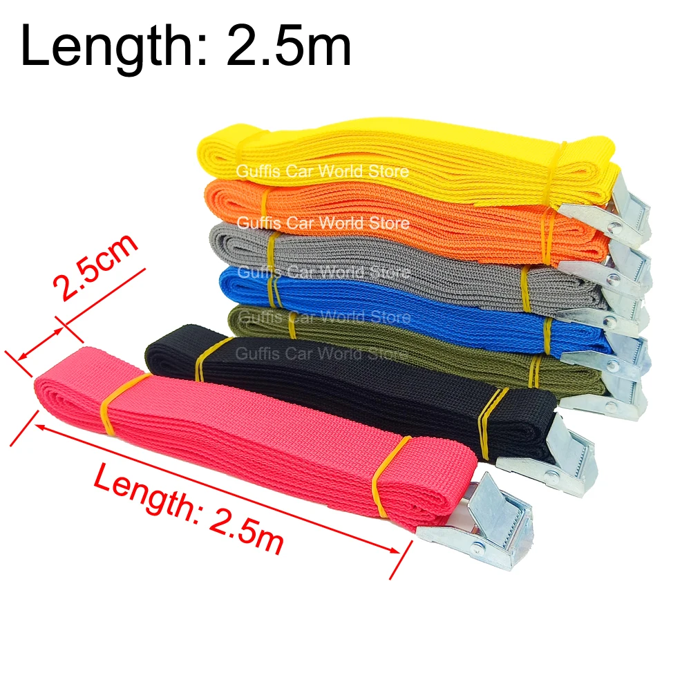 Car Motorcycle Bike Ratchet Belt Cargo Strap Luggage Bag Tie Down Strap Lashing Rope 2.5M cargo straps,cargo tie down strap,tie down straps,lashing strap