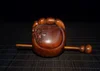 Chinese Natural Boxwood Hand carved Moktak Holz Fisch Buddhistisch Statue 1