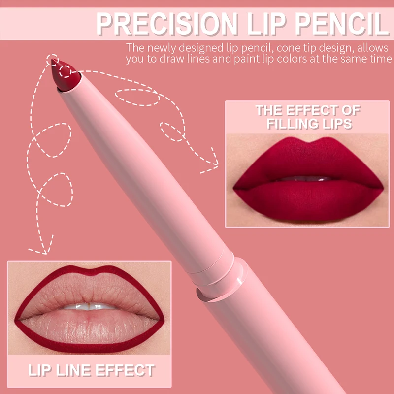 6pcs Lip Liner Pen Set Long-Lasting, Waterproof Sweatproof, Easy Coloring...