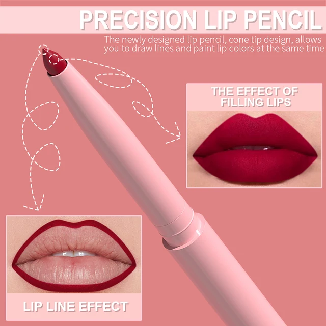 6pcs Lip Liner Pen Set Long-Lasting, Waterproof Sweatproof, Easy Coloring Non-fading Color Rendering Lip Gloss Set Beauty Makeup 2