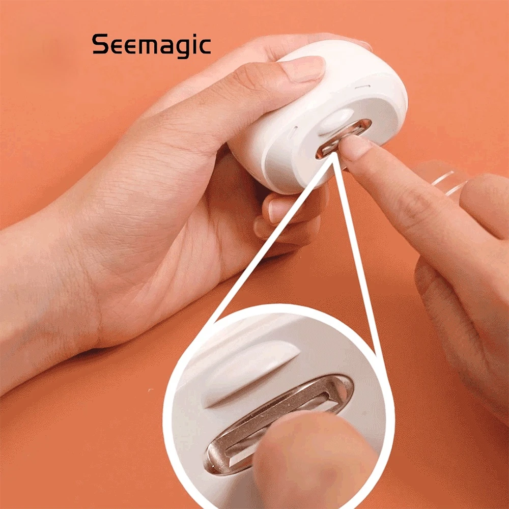 Seemagic Electric Automatic Nail Clippers Pro with Light Trimmer Nail Cutter Manicure for Baby Adult Care Scissors Body Tools