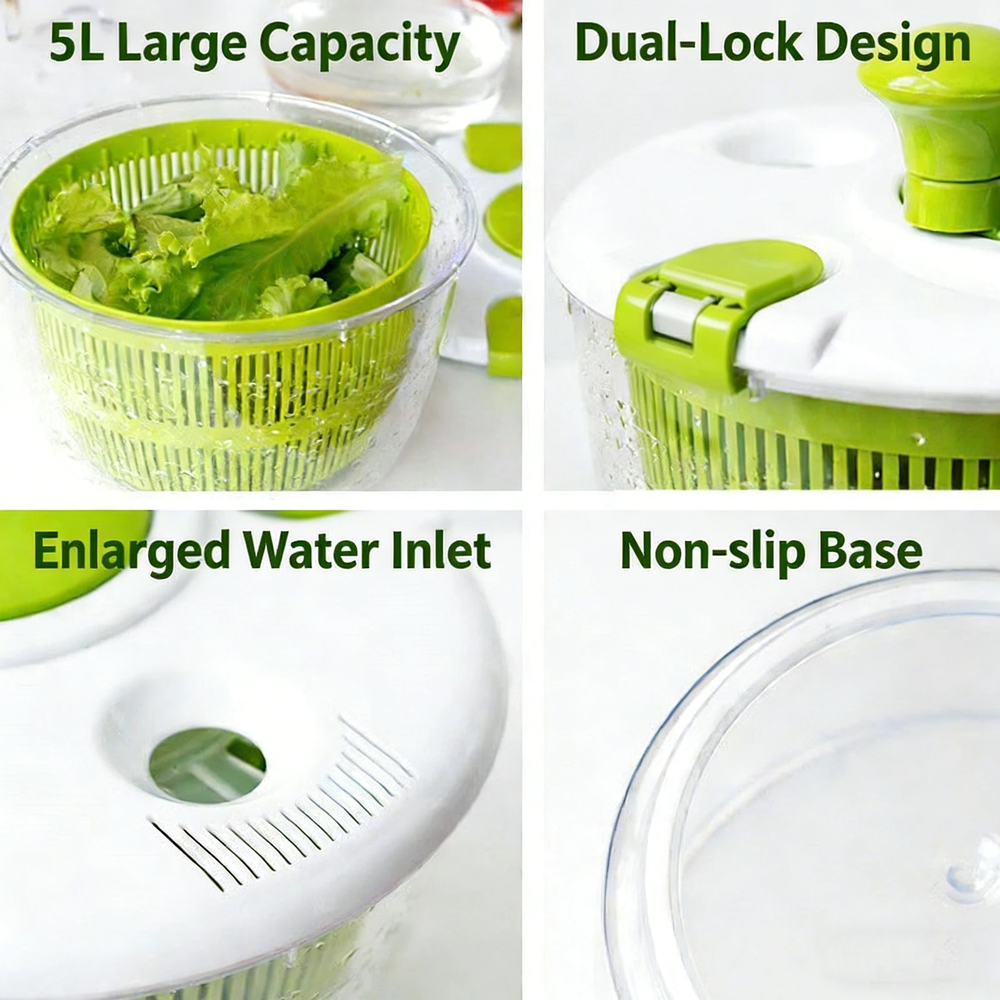 Multifunctional Manual Salad Rotary Dryer Vegetable And Fruit Quick Drying Kitchen Household Vegetable Dehydrator Food Dehydrato