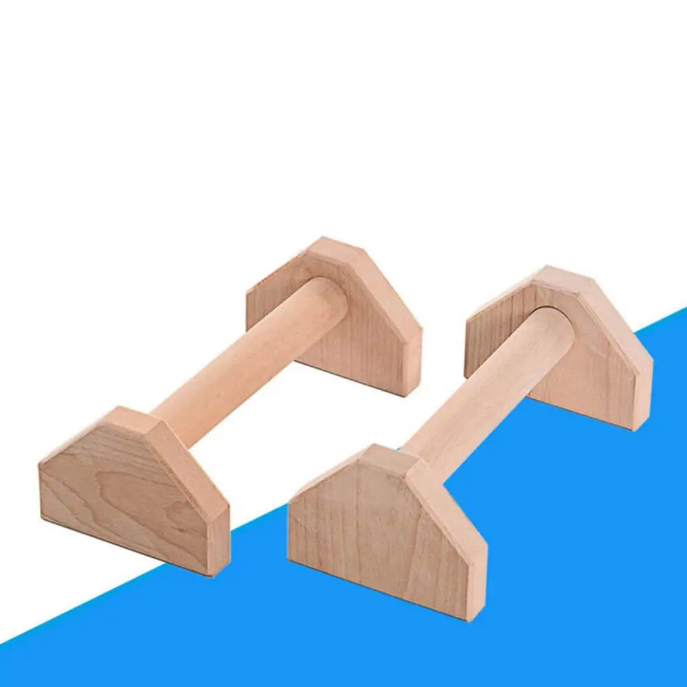 1 Pair Durable Wood Stand Anti-slip Design For Muscle Exercise Handstand Push-Ups