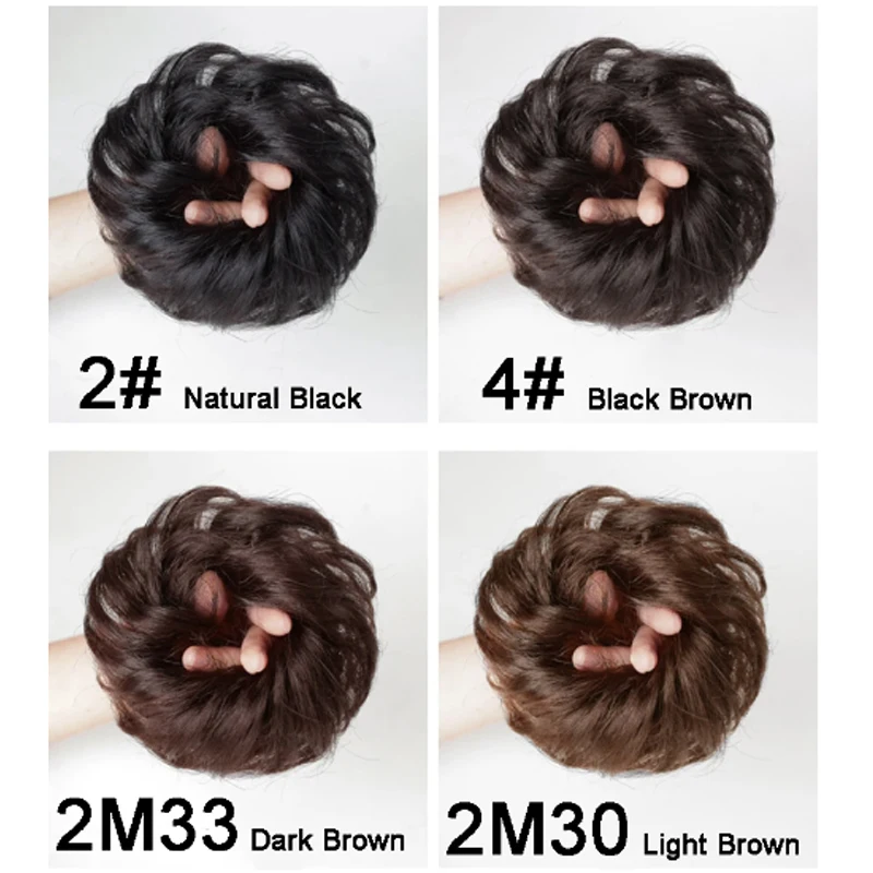Messy Curly Hair Bun Synthetic High Temperture Fiber Hair Invisible Hair Wrap Curly Ponytail Elastic Hairbund