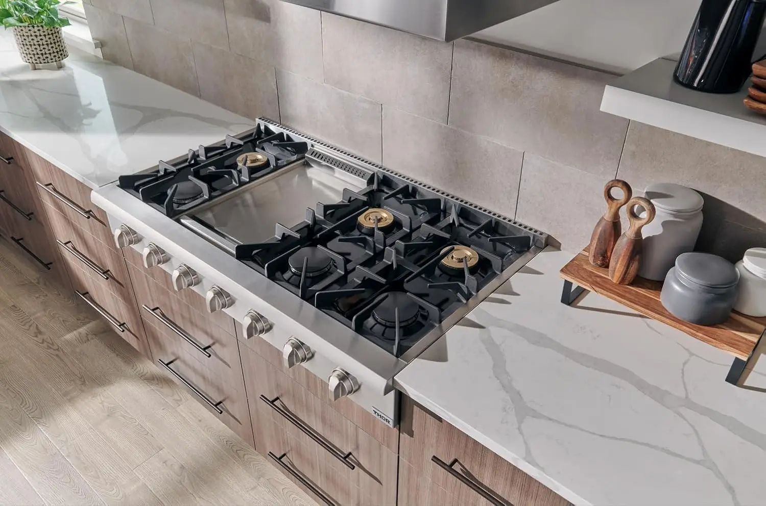 KITCHEN Pro-Style Gas Rangetop with 6 Sealed Burners 36 - Inch, Stainless Steel HRT3618U 5