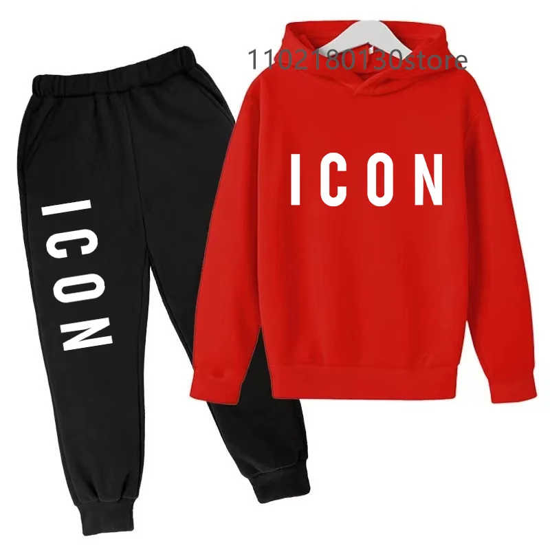 Boys Girls 2 Piece Sets Hooded Tracksuit ildren Sports Suit Spring Hoodies Sweatshirt Fashion Causal Kids Clothing