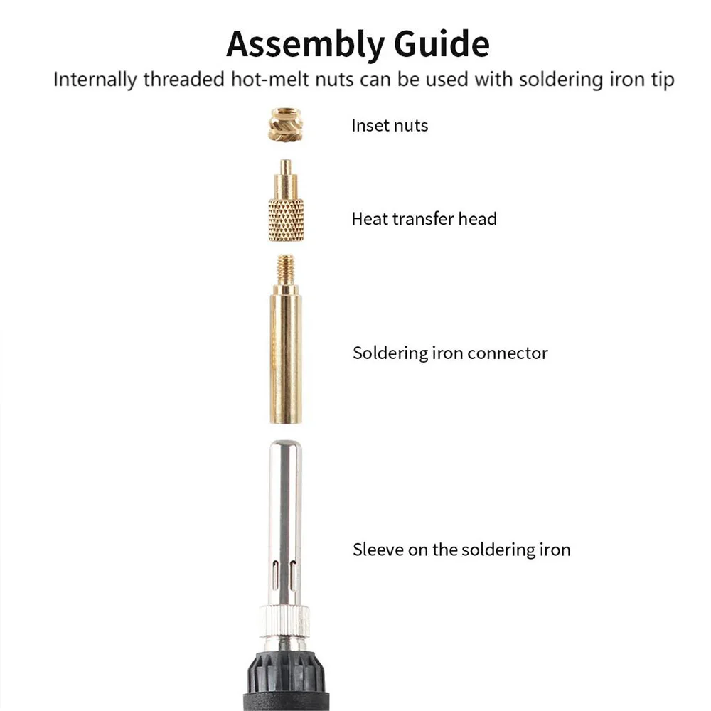 TS/T65 Heat Insert Nut kit 3D threaded hole Implanted Hot Melt Brass Nut Pressur