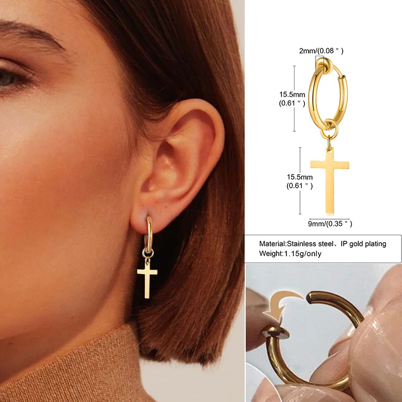 Huggie | Orecchino Piatto A Cerchio In Acciaio Inossidabile Chirurgico