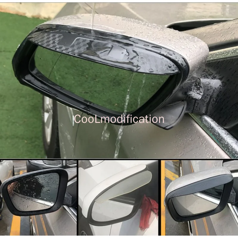 1pair Rearview Rain Eyebrow Guard Cover Side Door Mirror Visor Shield Fit for Volkswagen Polo Passat B6 B7 B8 Golf mk 5 6 7