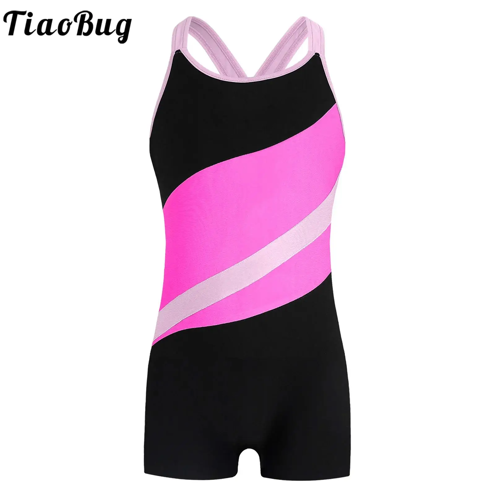 

Kids Girl One-piece Athletic Swimsuit Quickly-dry Swimwear Sleeveless Hollow Back Color Block Water Sport for Beach Bathing Suit