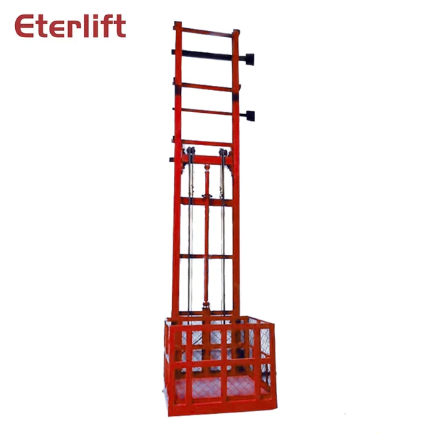 Good quality hydraulic guide rail lift vertical forklift cargo lift
