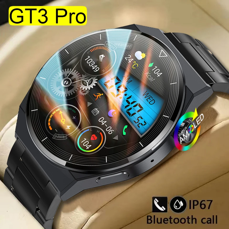 2023 NFC Smart Watch Men GT3 Pro AMOLED 390*390 HD Screen Heart Rate  Bluetooth Call IP68 Waterproof SmartWatch For Huawei Xiaomi