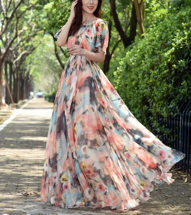 143137 FLORAL PRINT STYLISH COMFY DESIGNER LONG GOWN AT BEST PRICE - Reewaz  International | Wholesaler & Exporter of indian ethnic wear catalogs.