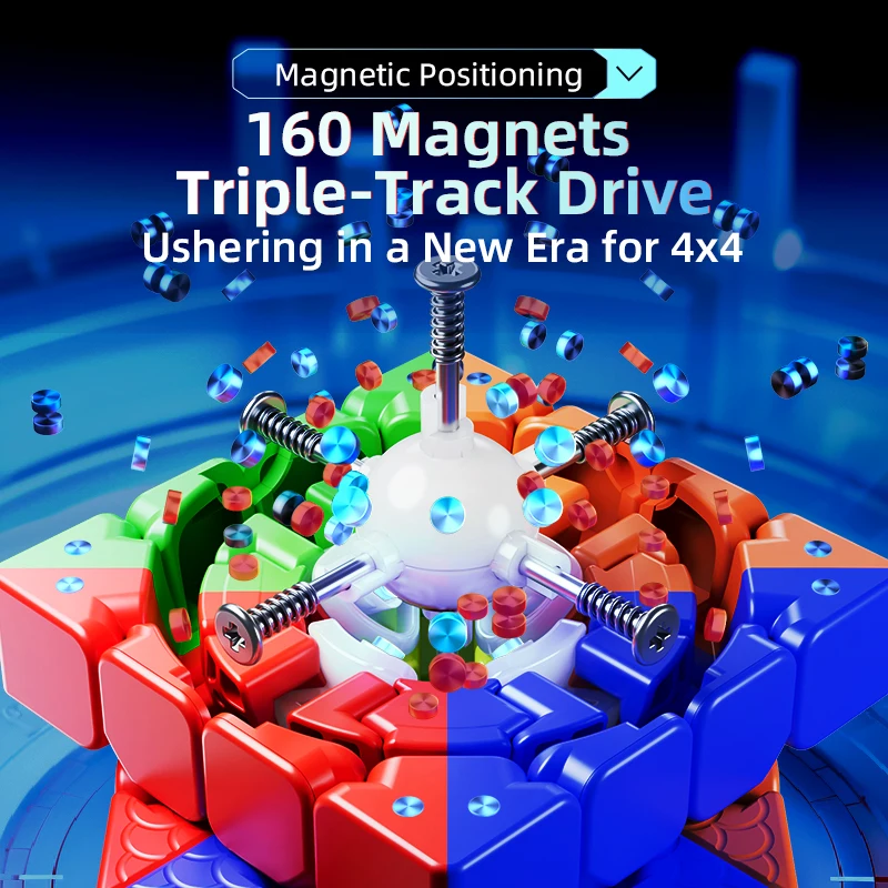MOYU AOSUV7 Magnetic Magic Cube 4x4x4 4x4 Professional Speed Puzzle Children's Gift Toy 4×4 Speedcube Cubo Magico for Games 5