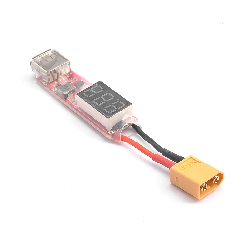 2S-6S Lipo Lithium Battery XT60 / T Plug To USB Charger Converter With Voltage Display Adapter Board For Protect Phone Features