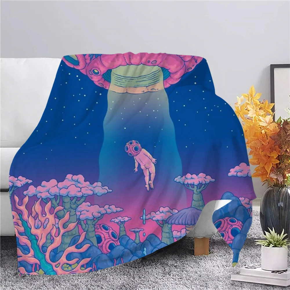 

CLOOCL модные фланелевые одеяла Фэнтези лес НЛО инопланетянин 3D печать плед одеяло держать тепло офисное одеяло для короткого сна 75*100 см
