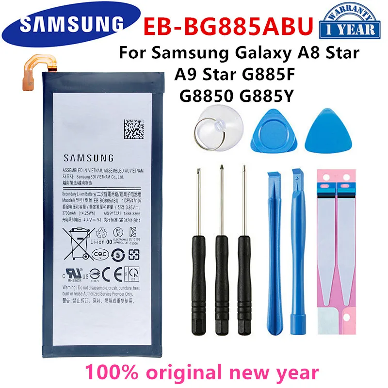 SAMSUNG Orginal EB BG885ABU 3700mAh 삼성 갤럭시 A8 스타 A9 스타 SM G885F/Y G8850 ...