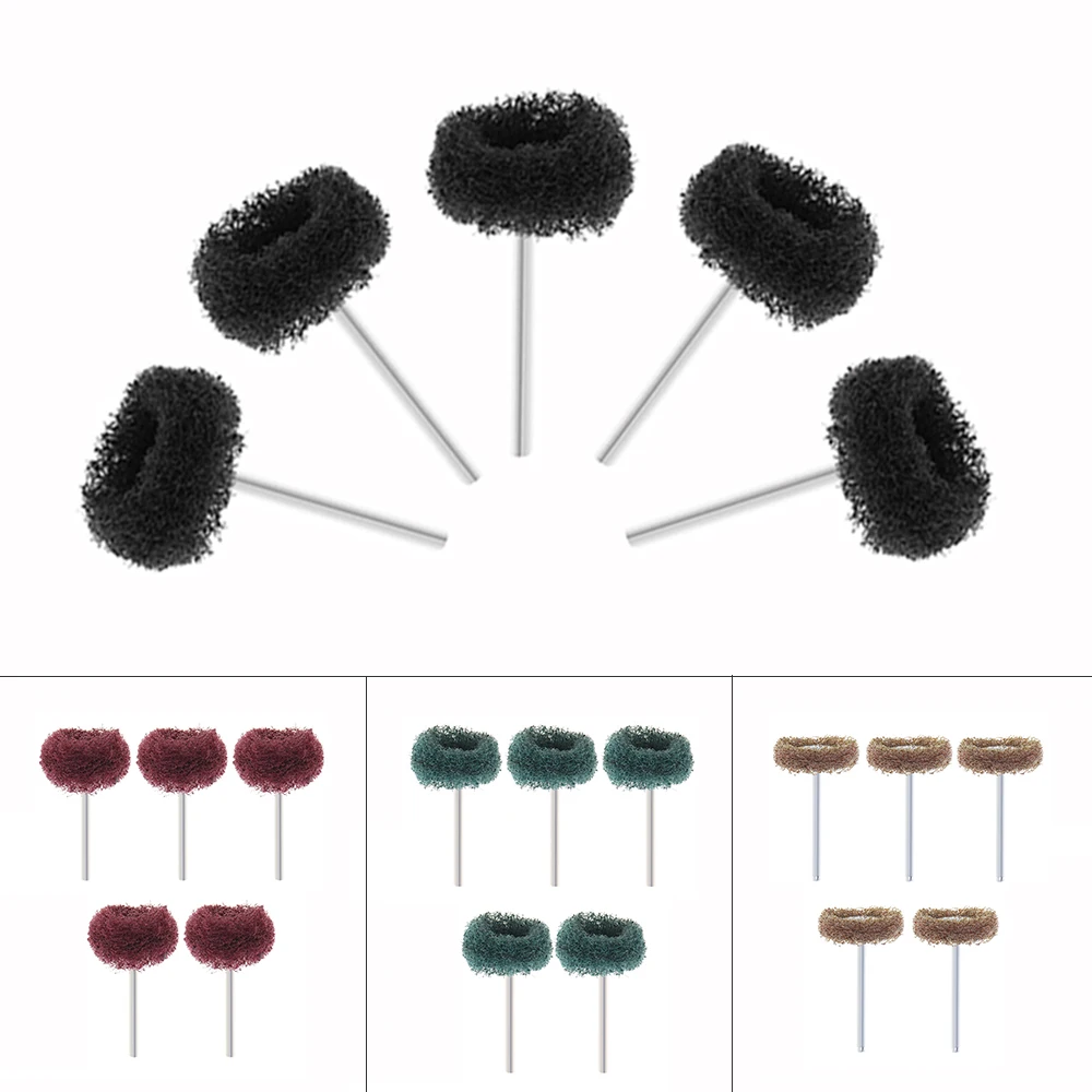 Mini Brush Scouring Pad Abrasive Wheel Nylon Fiber Polishing Wheel 20pcs 12pcs 3mm Grinder Brushes for Rotary Tools