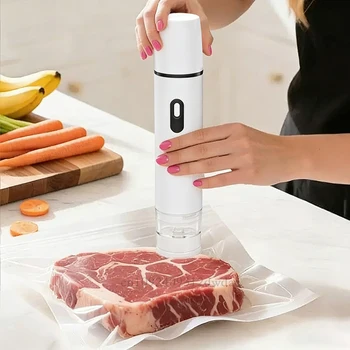 Air Vacuum Sealer Pump Automatic Food Sealing Pump USB Rechargeable Sealer Pump For Food Handheld Dry/wet Food Sealer Pump 1