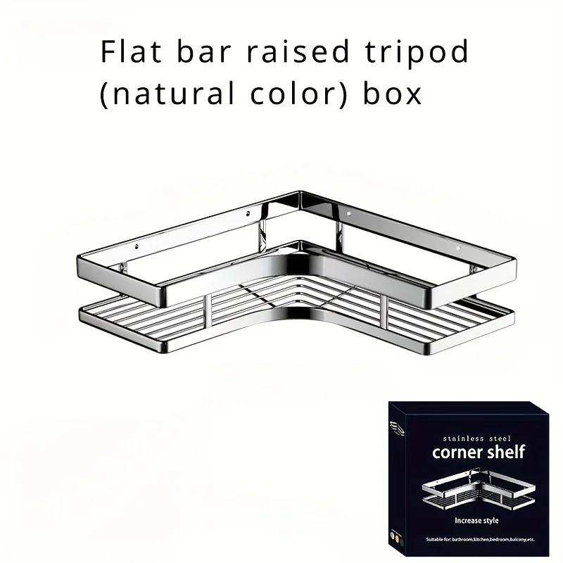 Wall Mounted Bathroom Shelf Organizer with Thickened Iron Triangle Frame, Kitchen Corner Shelf 5