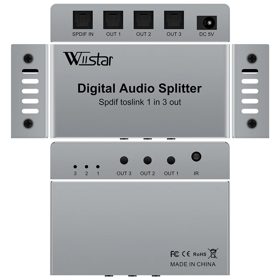 Wiistar Spdif Toslink    й 1x3  й  IR  5.1CH LPCM 2.0 DTS