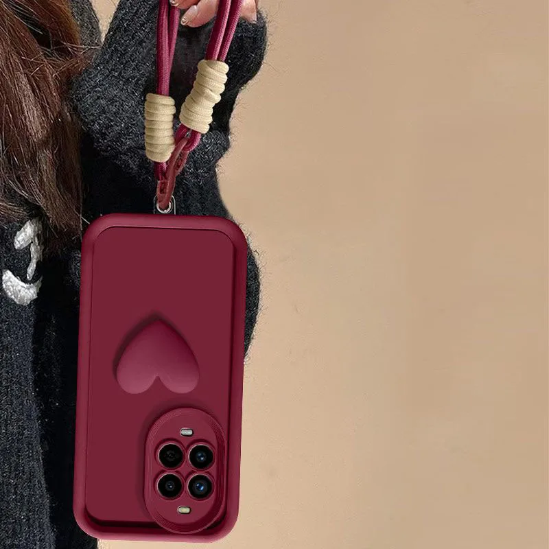 Huawei Nova 14 Series Shockproof 3D Love Heart Hand Strap Case