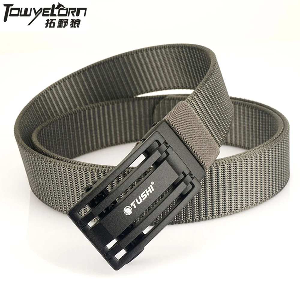 New Automatic Buckle Light Comfortable metal Military Nylon Belt Outdoor Hunting Multifunctional Tactical Canvas Belts for Men