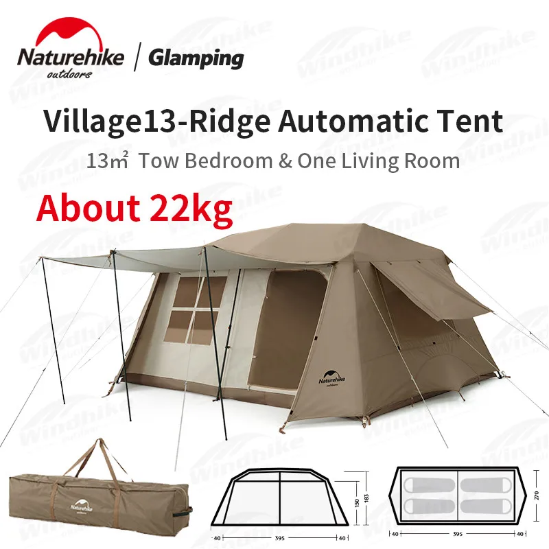 Naturehike Village 13 Ungnya Tenda Otomatis Kain Oxford Luar Ruangan 13