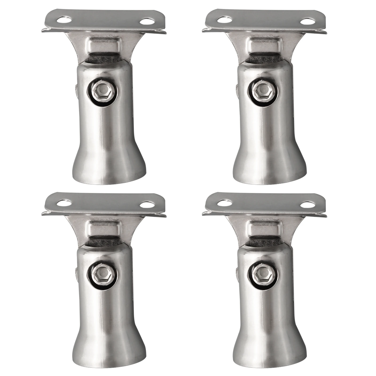 4 PCS 304 Stainless Steel Stair Railing Post Stamping Handrail Bracket Adjustable Column Pipe Support Joint Handrails Brackets