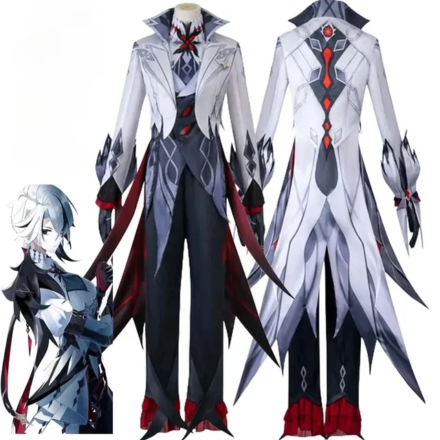 Arlecchino-Disfraz de Genshin Impact para mujer, conjunto de peluca Harbinger, sirvienta, Snezhnaya, Halloween - Imagen 2