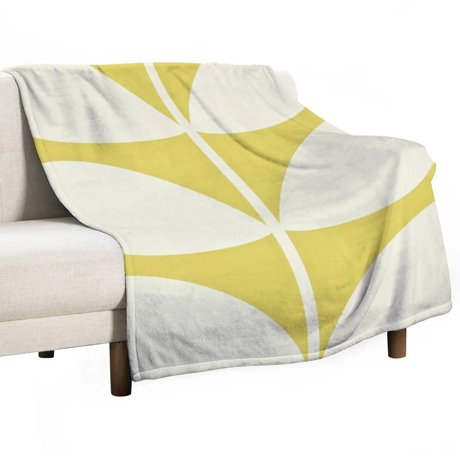 

Orla Kiely Multi Stem Dark Yellow Throw Blanket Furrys Bed covers Bed Blankets