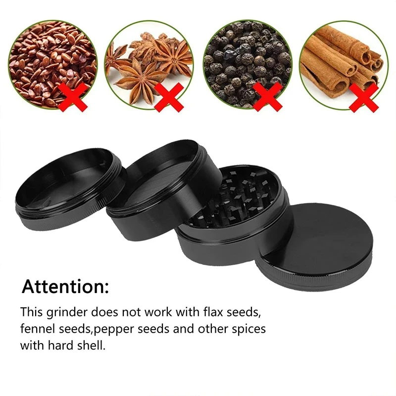 Multicolor Smoke Herb Grinder with Scraper - Premium Zinc Alloy 4-Part Crusher