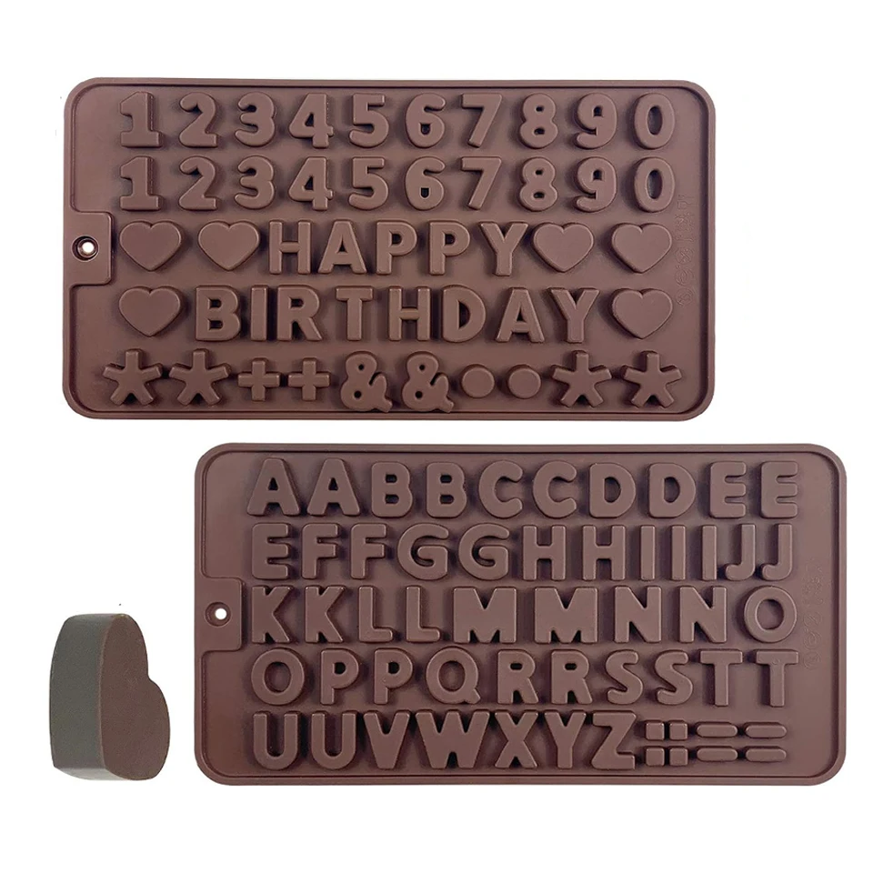 2 Pieces Chocolate and Letter-Shaped Silicone Mold – Kitchen Baking Utensils for DIY Ca... - SKU LSSM1555 - UGI Packaging