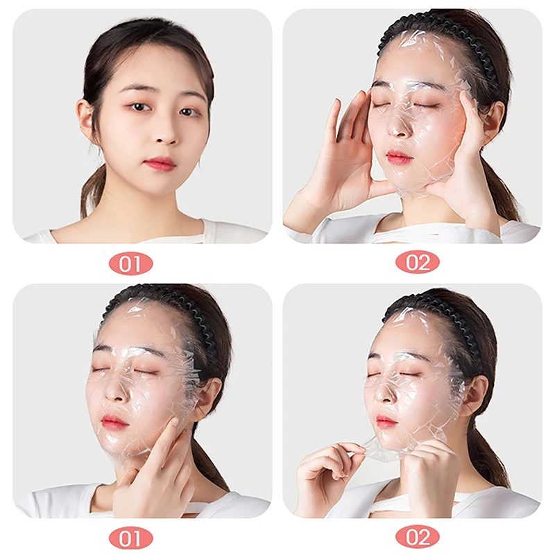 Masks Wrap Face Plastic Film Full Face Cleaner Mask Neck Stickers Paper Disposable Transparent Facial Beauty Makeup Tools view 2