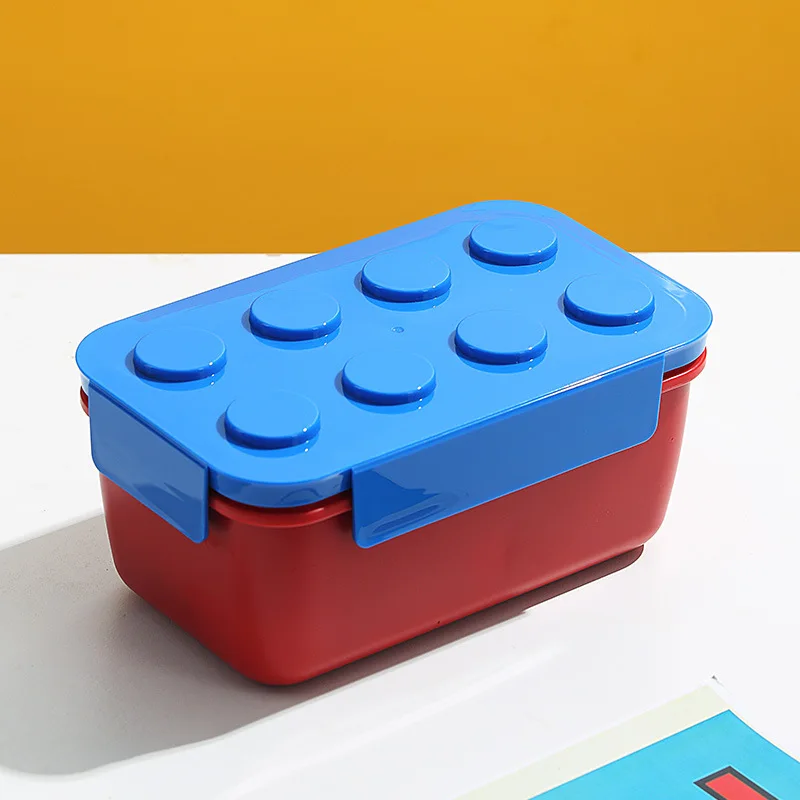 Vibrant Creative Building Blocks Lunch Box for Kids - Portable Bento for Picnics, Salads, & Snacks