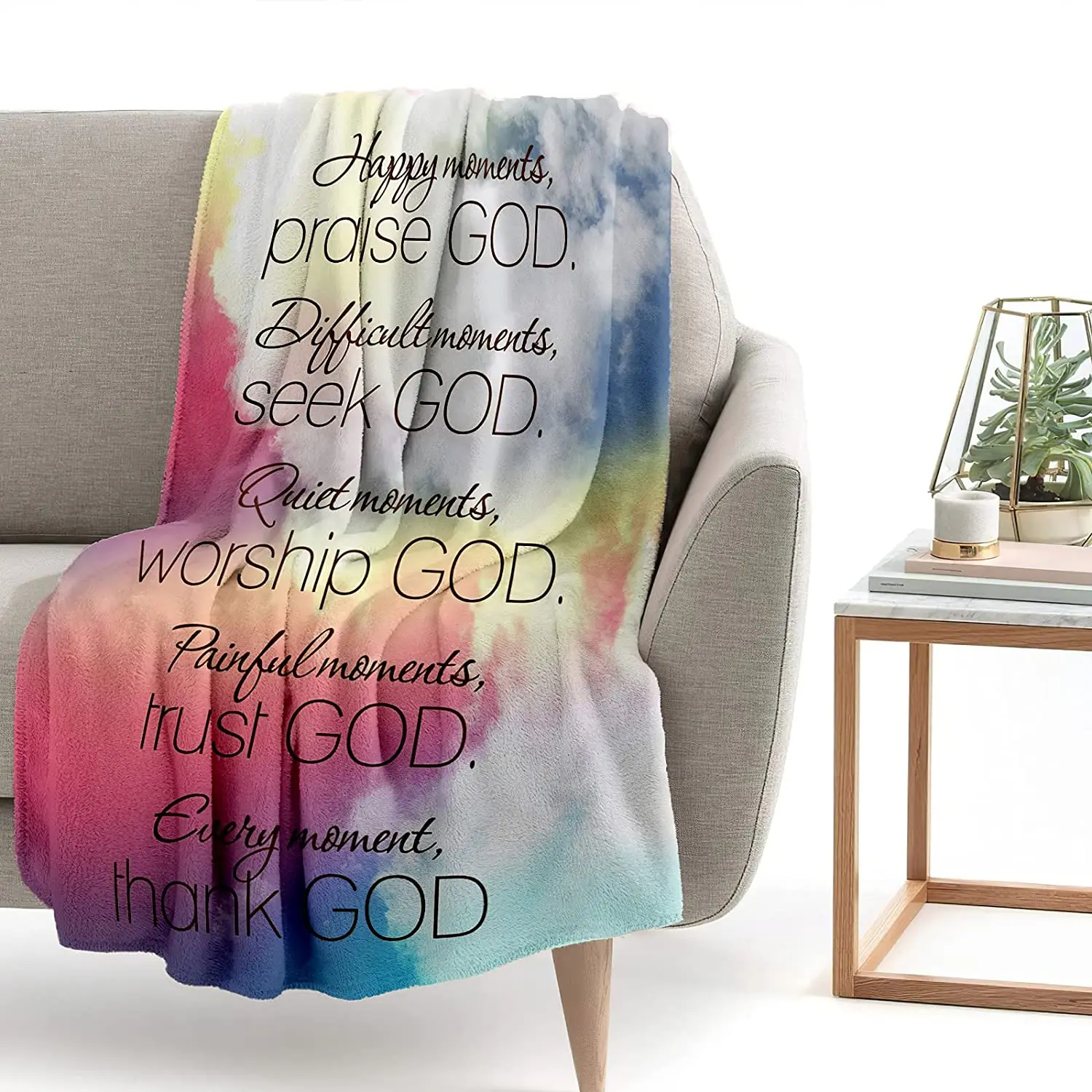 Inspirational Christian Blanket Thoughts Religious Fleece Soft