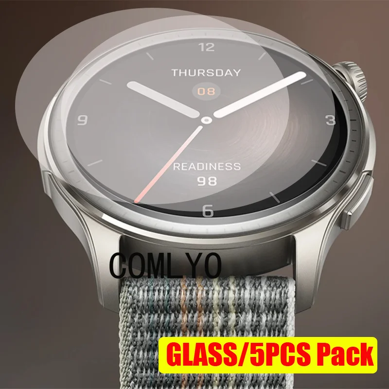 5pcs for Amazfit Balance Tempered Glass Smart watch Screen Protector 9H 2.5D Film