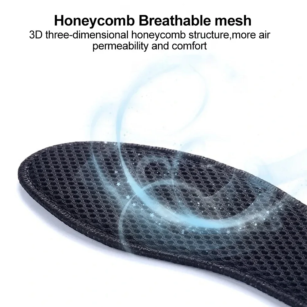 Men Running Sports Shoes Insert Bamboo Charcoal Deodorant Insoles Mesh Breathable Absorb-Sweat Shoe Pads shoe insoles